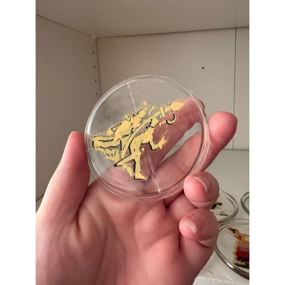 Vintage World's Fair Glass Coaster Set Rare Mid Century Barware Set of 7